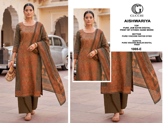 Gucchi Aishwariya 1005 Pure Jam Satin Dress Material