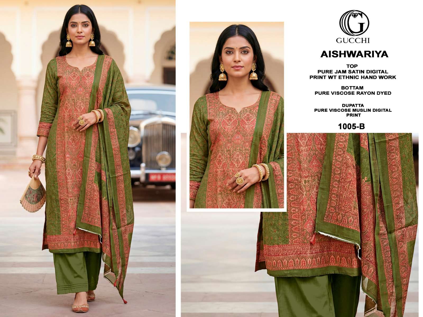 Gucchi Aishwariya 1005 Pure Jam Satin Dress Material