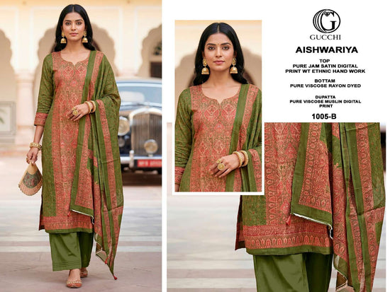 Gucchi Aishwariya 1005 Pure Jam Satin Dress Material