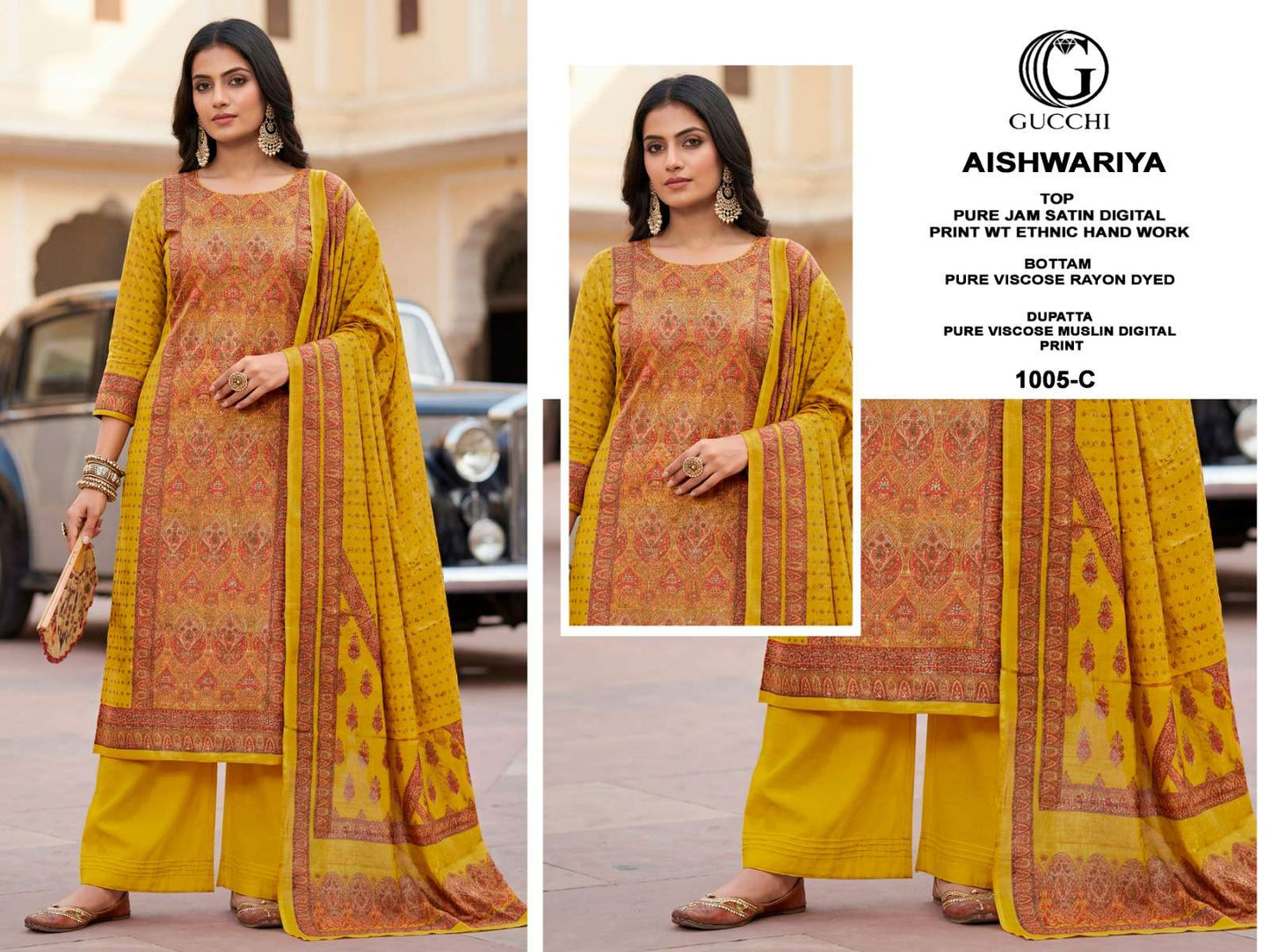 Gucchi Aishwariya 1005 Pure Jam Satin Dress Material