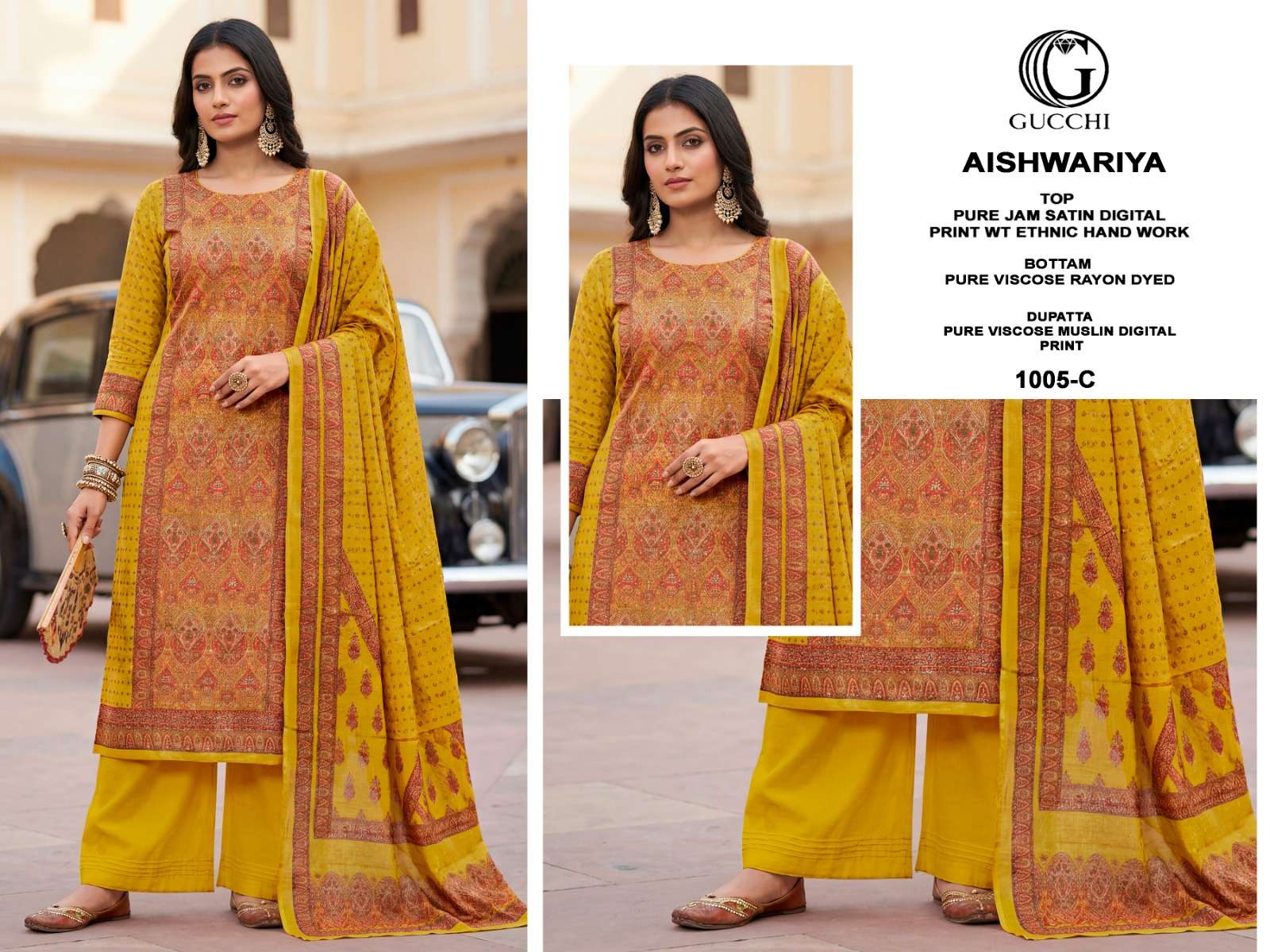 Gucchi Aishwariya 1005 Pure Jam Satin Dress Material