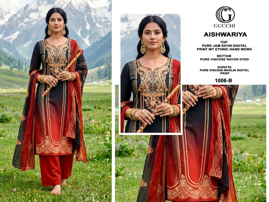 Gucchi Aishwariya 1006 Pure Jam Satin Dress Material