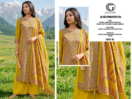 Gucchi Aishwariya 1007 Pure Jam Satin Dress Material