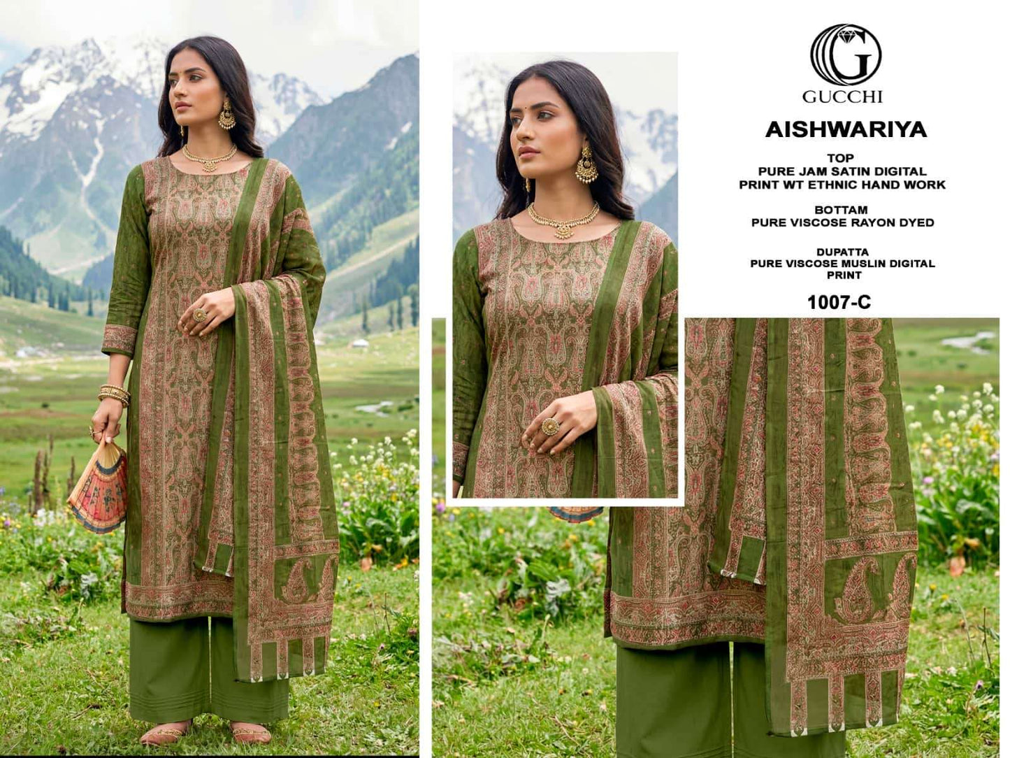 Gucchi Aishwariya 1007 Pure Jam Satin Dress Material