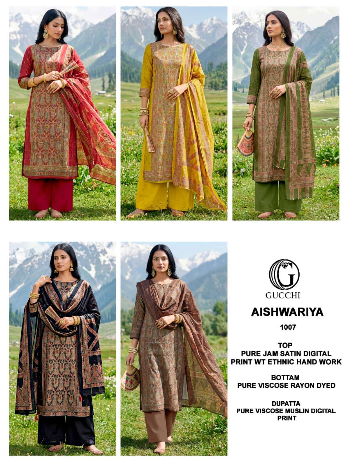 Gucchi Aishwariya 1007 Pure Jam Satin Dress Material