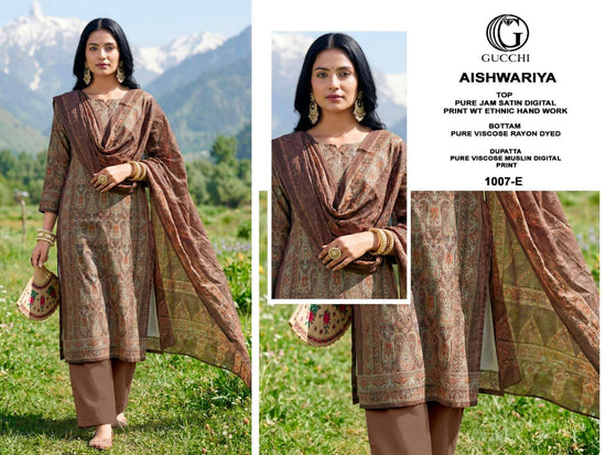 Gucchi Aishwariya 1007 Pure Jam Satin Dress Material