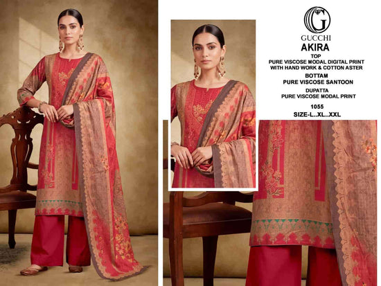Gucchi Akira Pure Viscose Modal Kurti Pant Dupatta Set