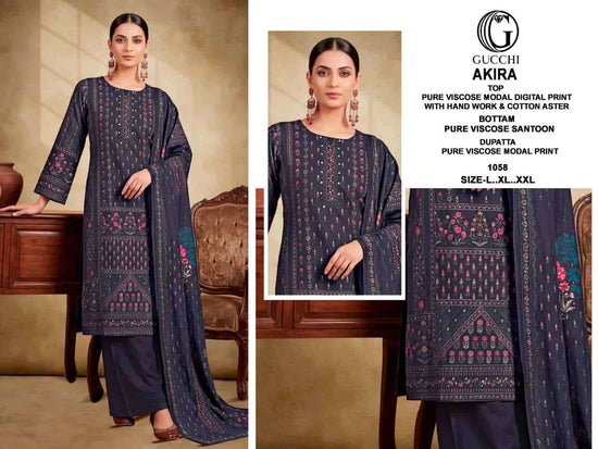 Gucchi Akira Pure Viscose Modal Kurti Pant Dupatta Set