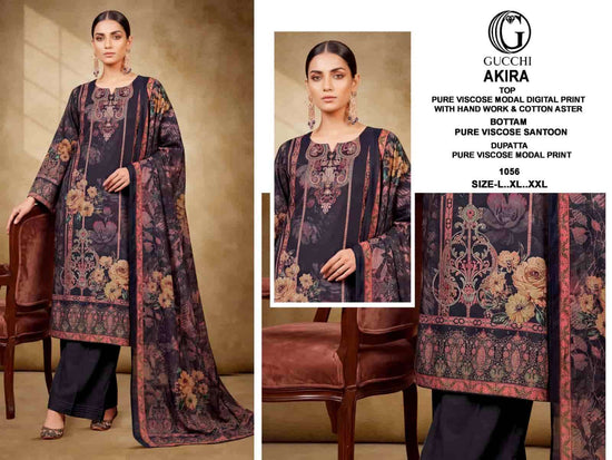 Gucchi Akira Pure Viscose Modal Kurti Pant Dupatta Set