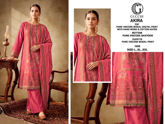 Gucchi Akira Pure Viscose Modal Kurti Pant Dupatta Set