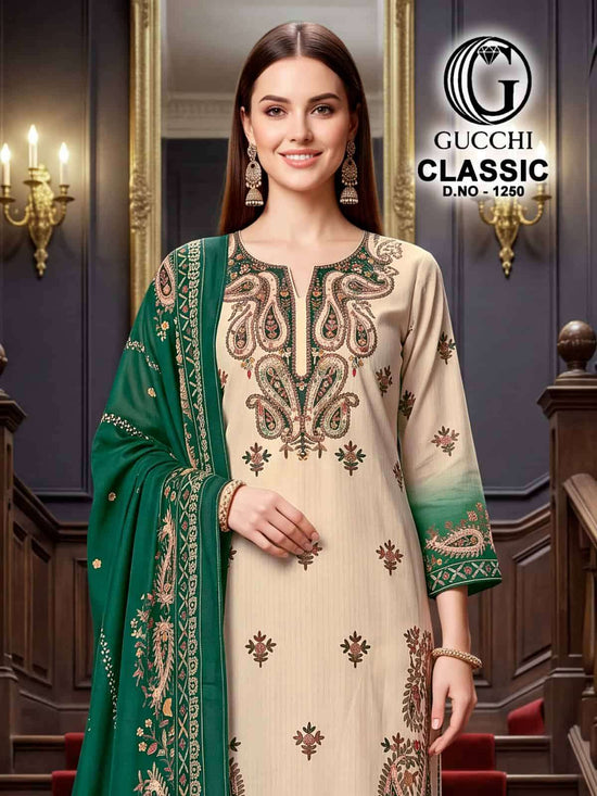 Gucchi Classic 1250 Pure Viscose Pashmina Salwar Kameez