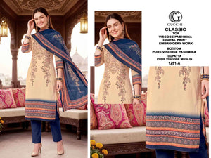 Gucchi Classic Gucchi Classic 1251 Pure Viscose Pashmina Digital Printed Dress Material