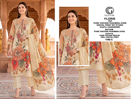 Gucchi Florie 1185 Pure Viscose Pashmina Dress Material