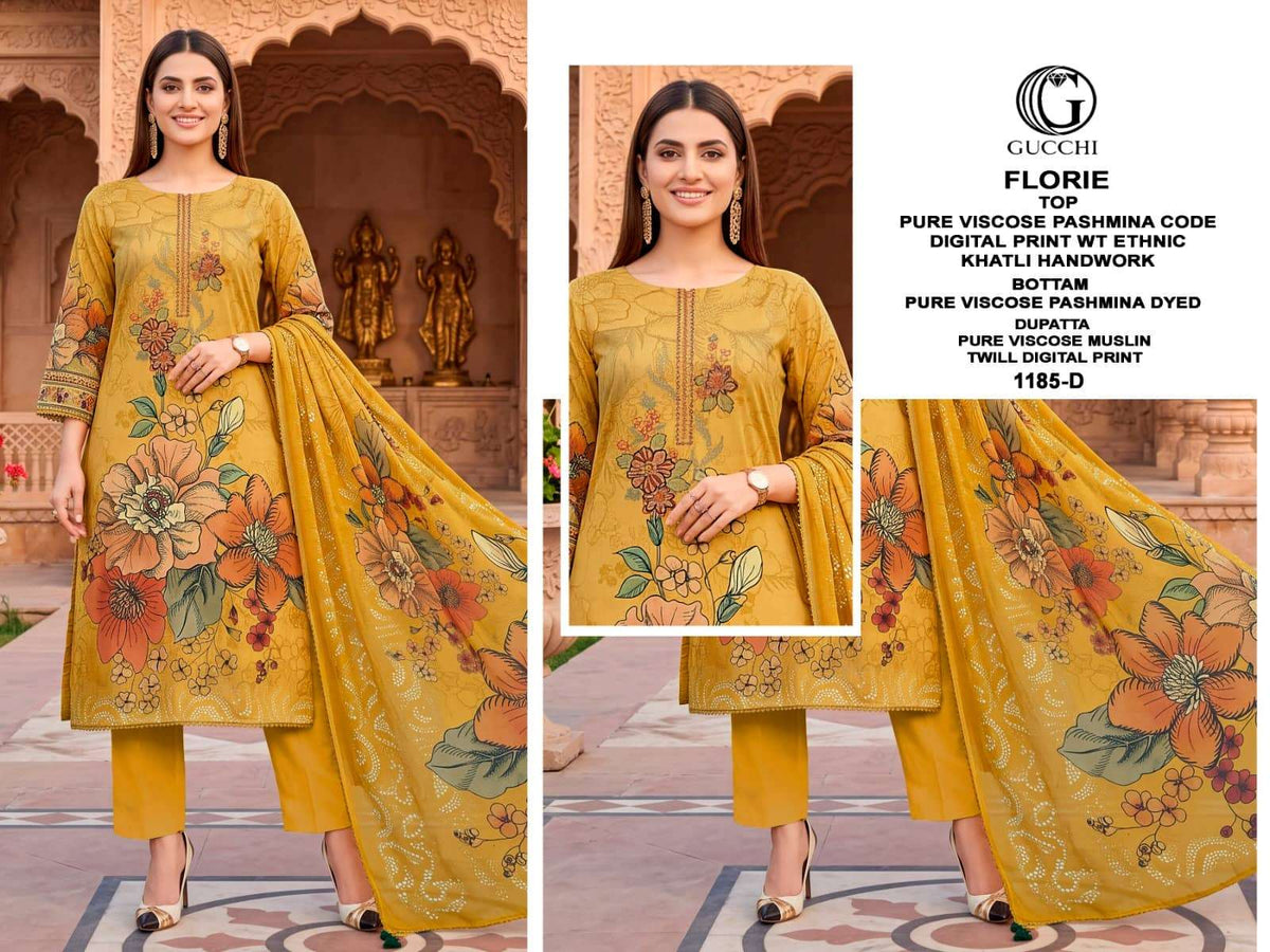 Gucchi Florie 1185 Pure Viscose Pashmina Dress Material
