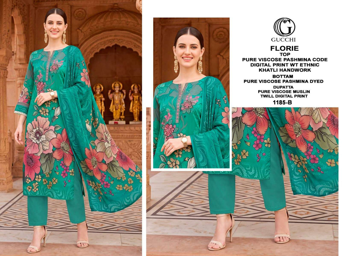 Gucchi Florie 1185 Pure Viscose Pashmina Dress Material