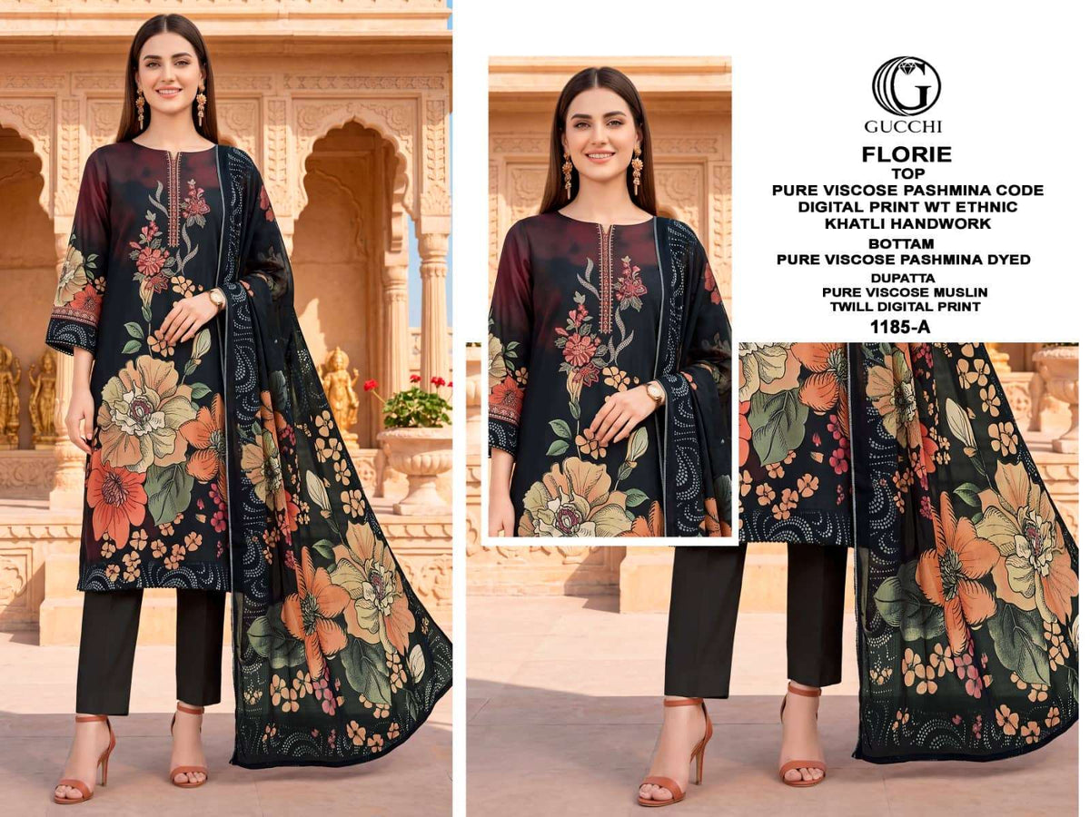 Gucchi Florie 1185 Pure Viscose Pashmina Dress Material