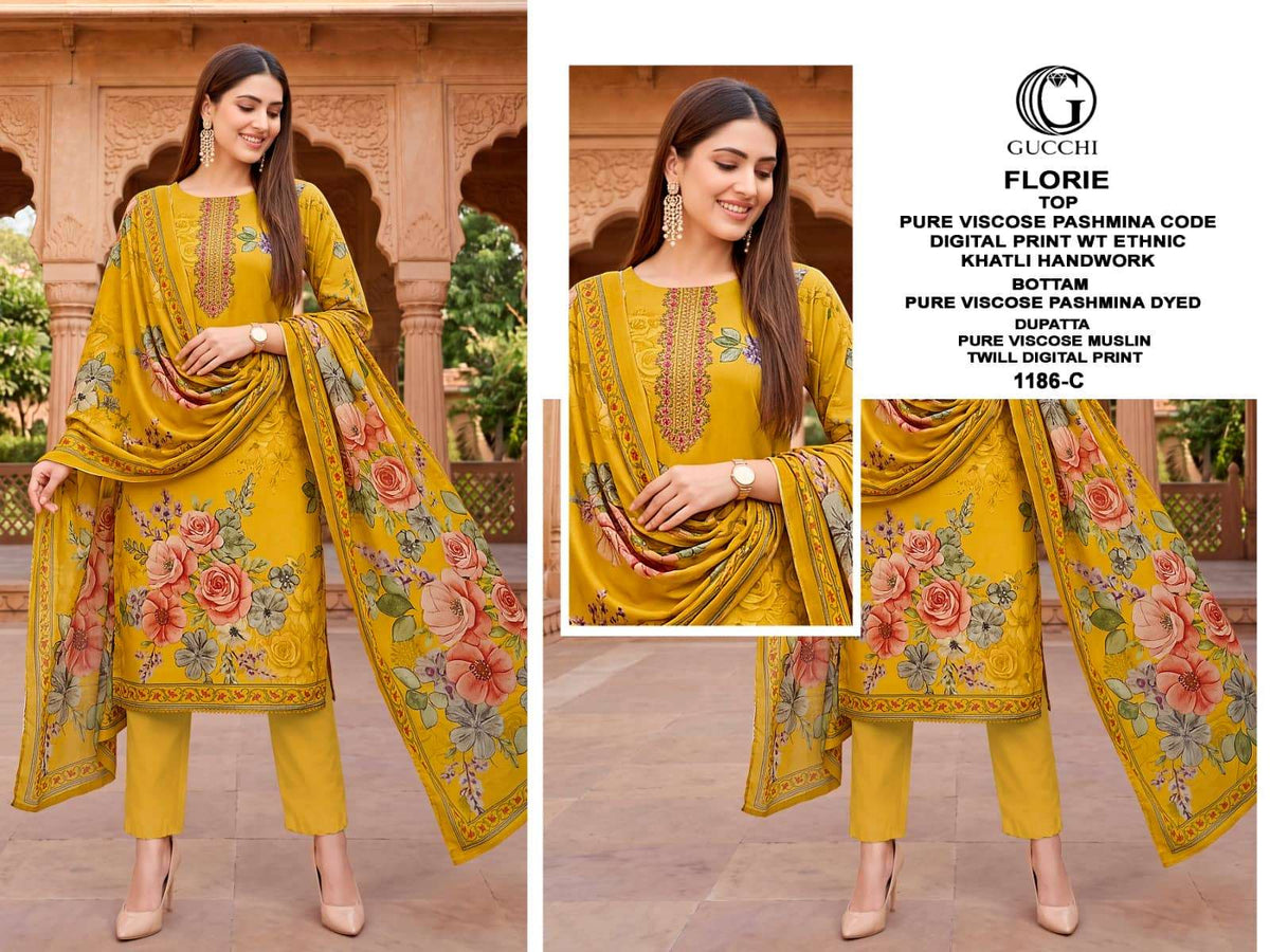 Gucchi Florie 1186 Pure Viscose Pashmina Dress Material