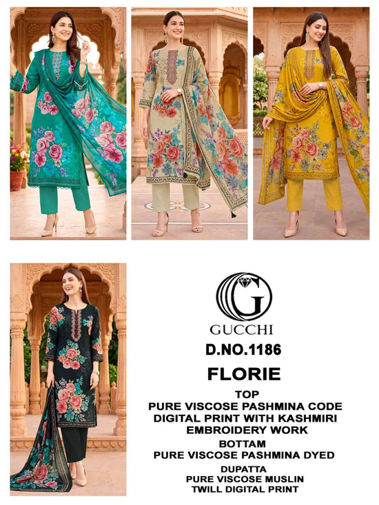 Gucchi Florie 1186 Pure Viscose Pashmina Dress Material