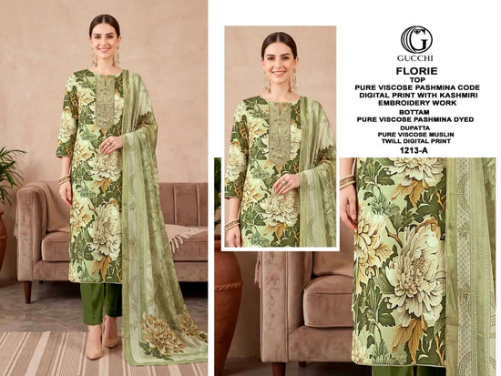 Gucchi Florie 1213 Pure Viscose Pashmina Dress Material