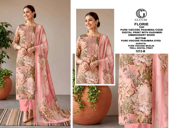 Gucchi Florie 1213 Pure Viscose Pashmina Dress Material