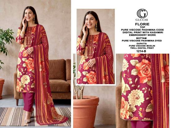Gucchi Florie 1214 Pure Viscose Pashmina Dress Material