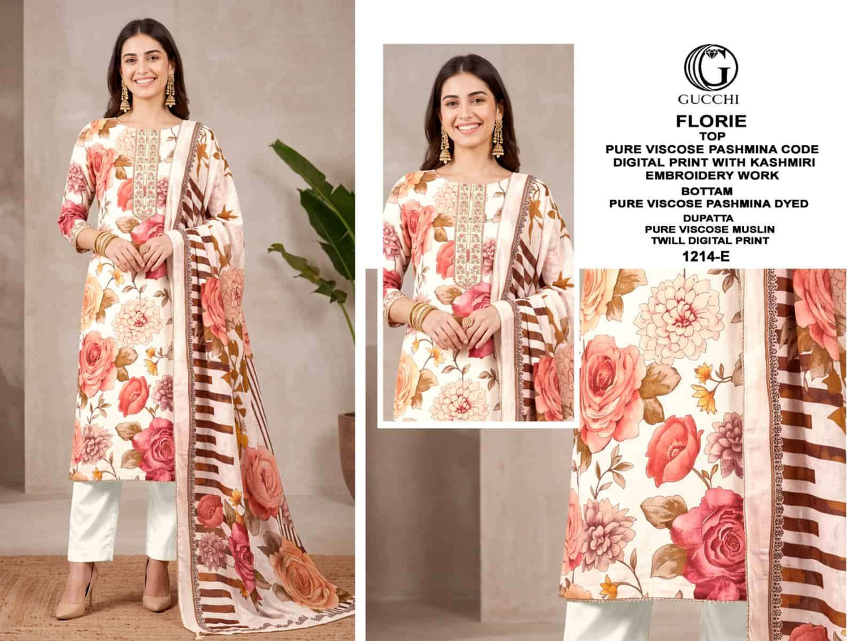 Gucchi Florie 1214 Pure Viscose Pashmina Dress Material