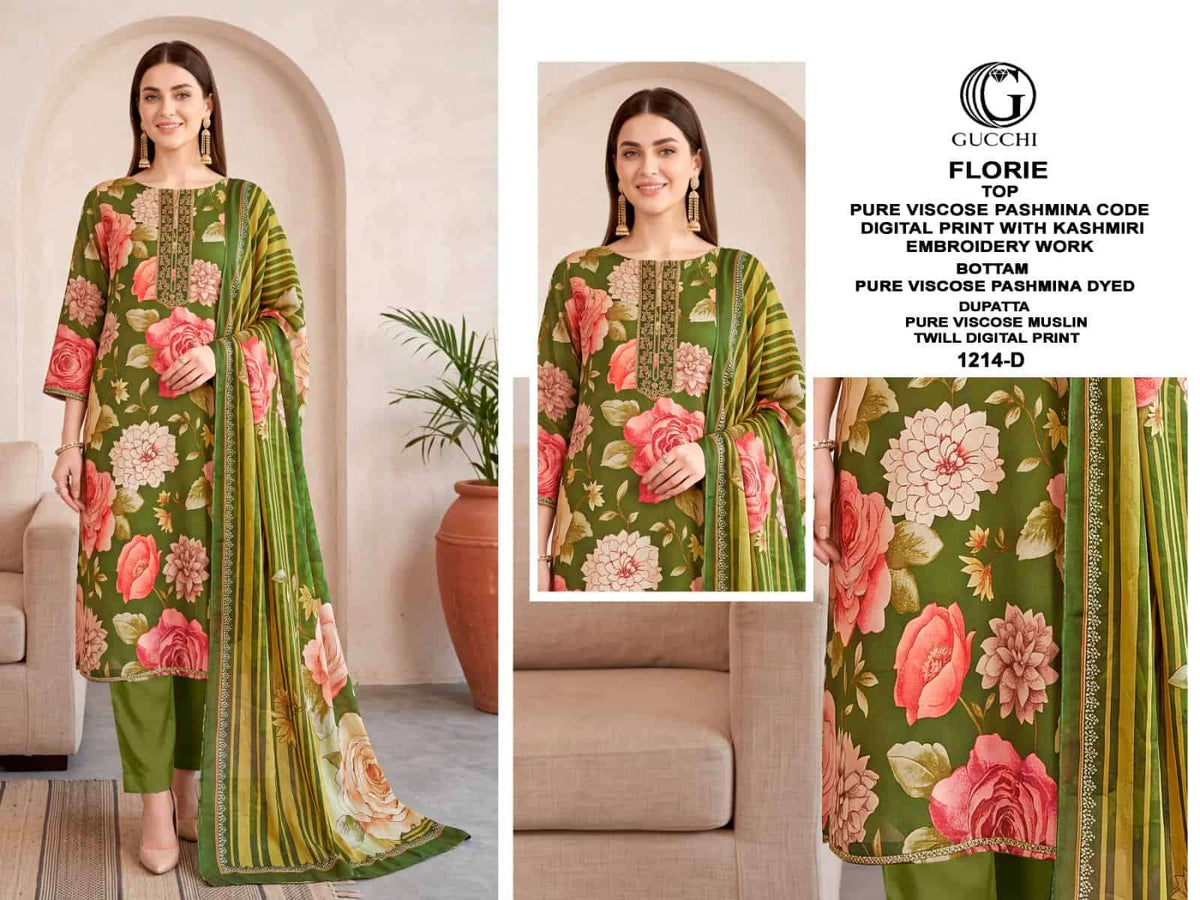 Gucchi Florie 1214 Pure Viscose Pashmina Dress Material