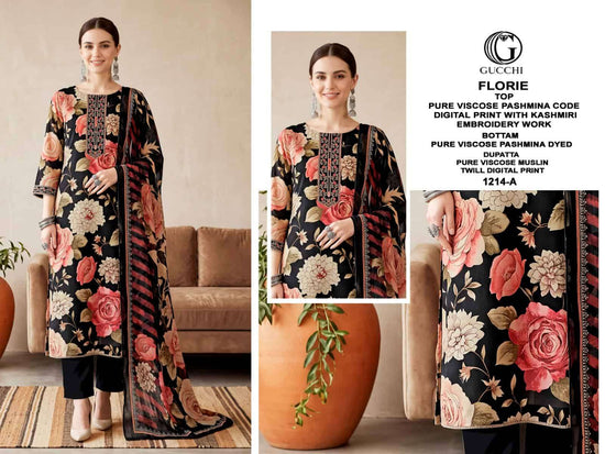 Gucchi Florie 1214 Pure Viscose Pashmina Dress Material