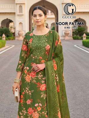 Gucchi Noor Fatima 1012 Premium Viscose Muslin Dress Material - Amrah Wholesale