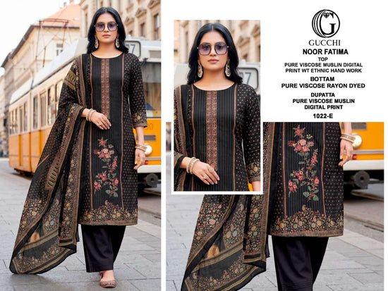 Gucchi Noor Fatima 1022 Pure Viscose Muslin Dress Material
