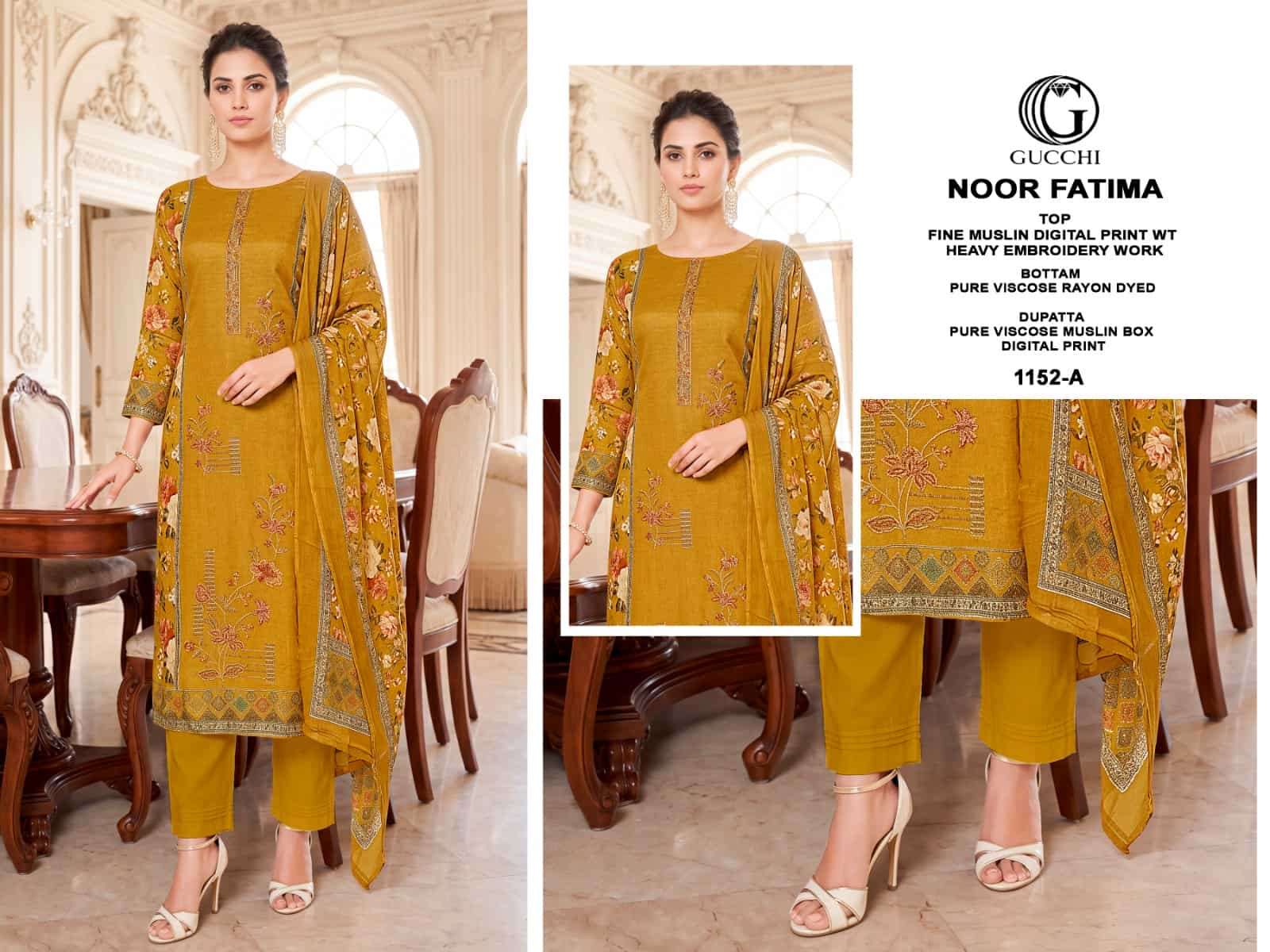 Gucchi Noor Fatima 1152 Pure Viscose Muslin Dress Material