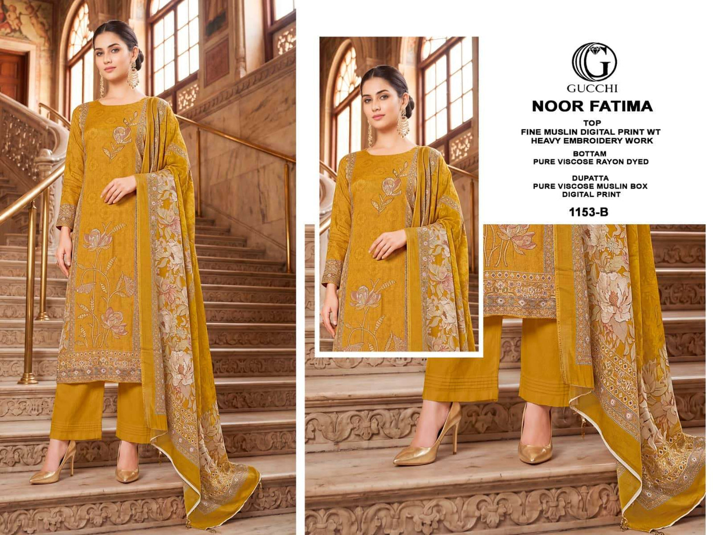 Gucchi Noor Fatima 1153 Premium Muslin Dress Material