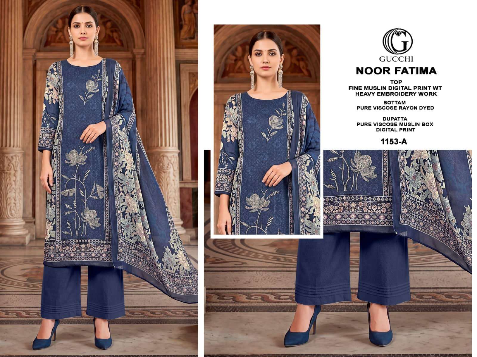Gucchi Noor Fatima 1153 Premium Muslin Dress Material