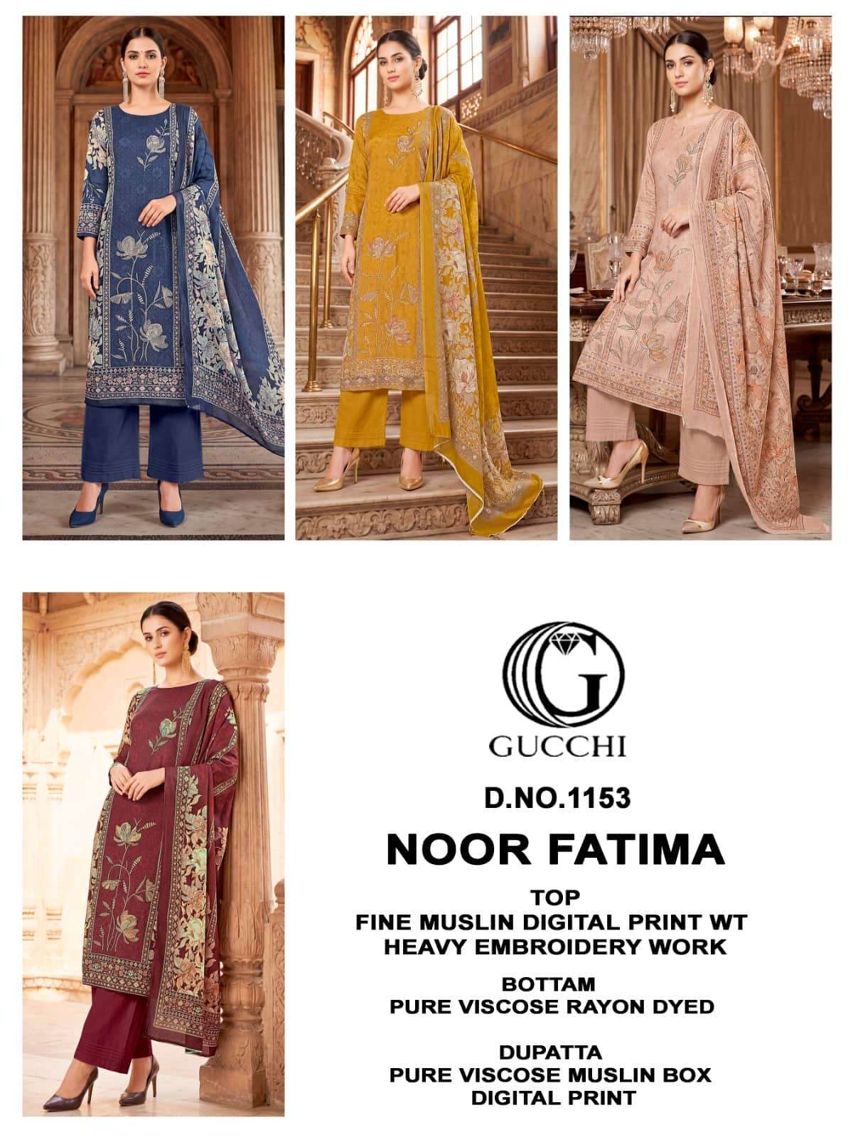 Gucchi Noor Fatima 1153 Premium Muslin Dress Material