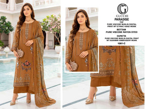 Gucchi Paradise 1061 Pure Viscose Muslin Dress Material