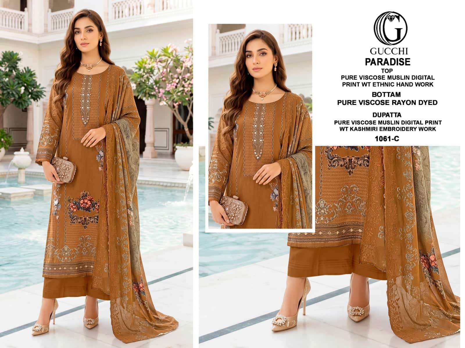 Gucchi Paradise 1061 Pure Viscose Muslin Dress Material