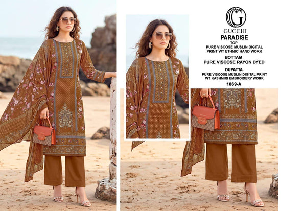 Gucchi Paradise 1069 Pure Viscose Muslin Dress Material