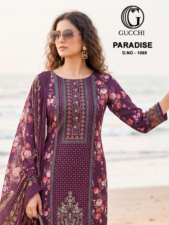 Gucchi Paradise 1069 Pure Viscose Muslin Dress Material