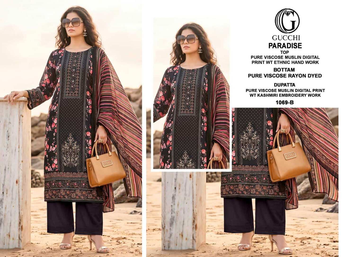 Gucchi Paradise 1069 Pure Viscose Muslin Dress Material