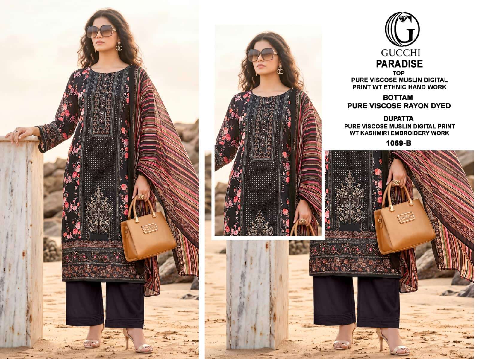 Gucchi Paradise 1069 Pure Viscose Muslin Dress Material