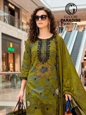 Gucchi Paradise 1136 Premium Viscose Muslin Dress Material - Amrah Wholesale