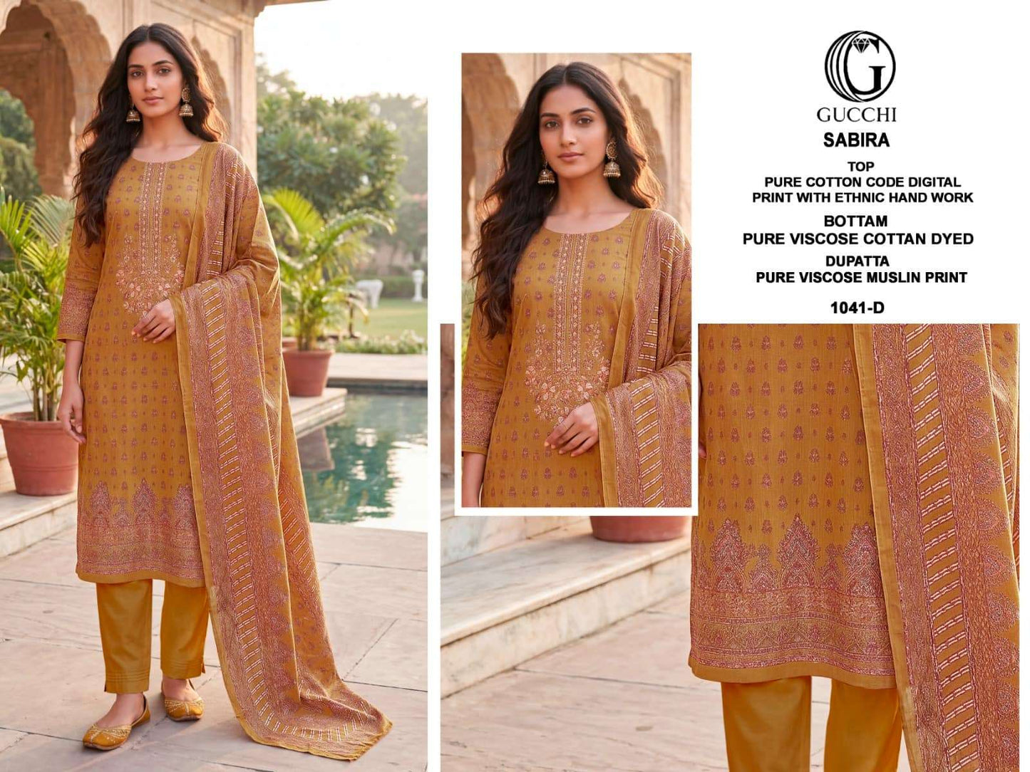 Gucchi Sabira 1041 Pure Cotton Dress Material - Amrah Wholesale