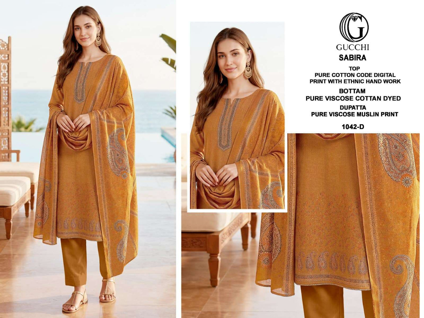 Gucchi Sabira 1042 Pure Cotton Digital Printed Dress Material - Amrah Wholesale