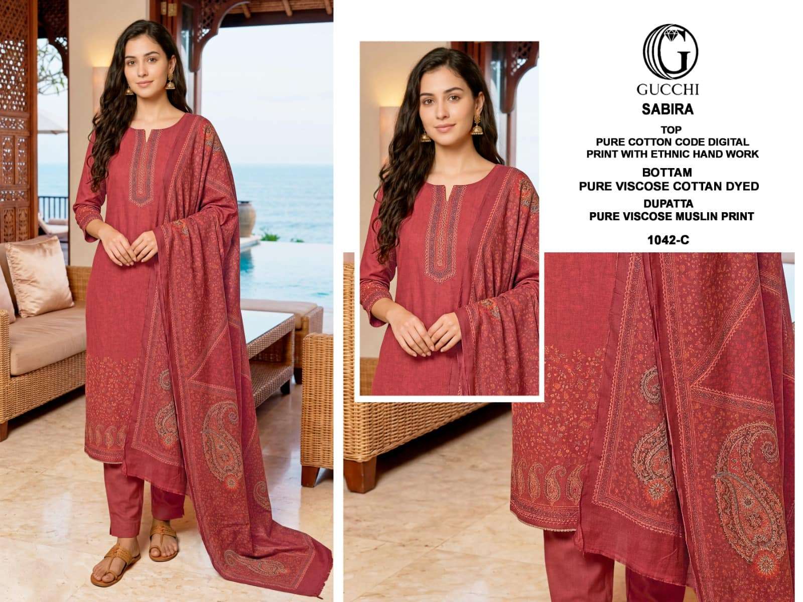 Gucchi Sabira 1042 Pure Cotton Digital Printed Dress Material - Amrah Wholesale