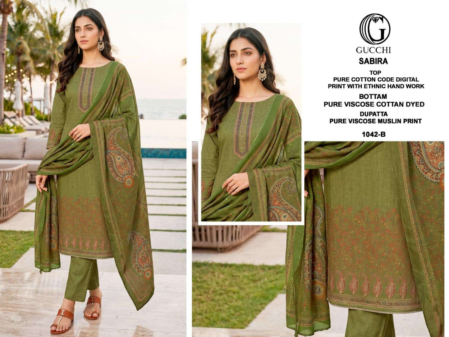 Gucchi Sabira 1042 Pure Cotton Digital Printed Dress Material - Amrah Wholesale