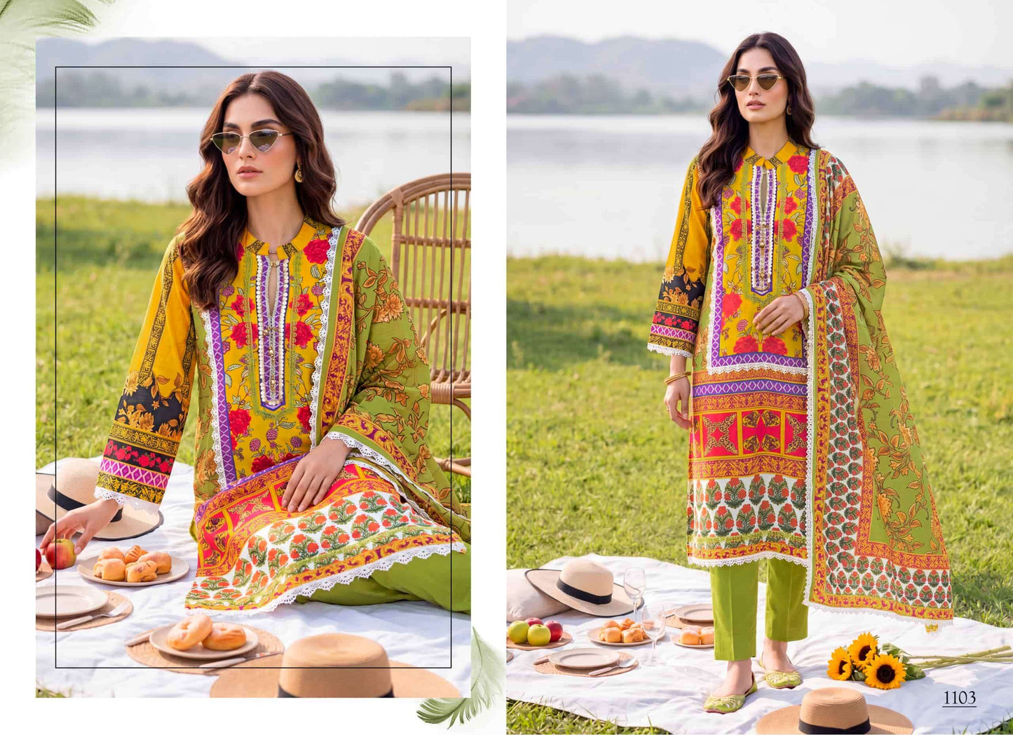 Gucchi Shahi Premium Viscose Muslin Digital Printed Dress Set