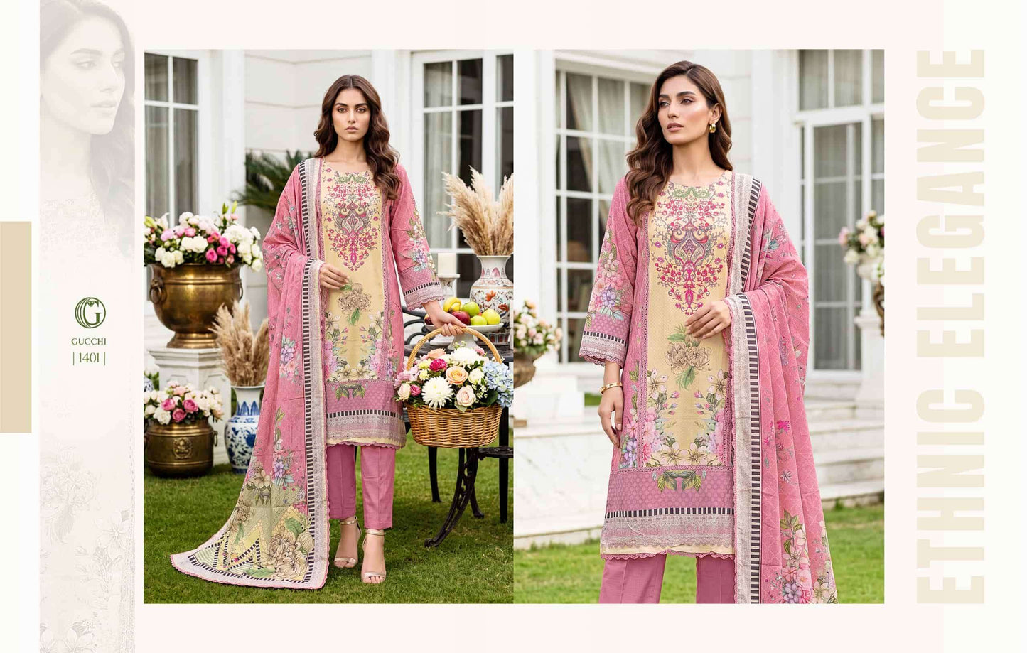 Gucchi Shahi Vol 4 Pure Viscose Muslin Digital Printed Dress