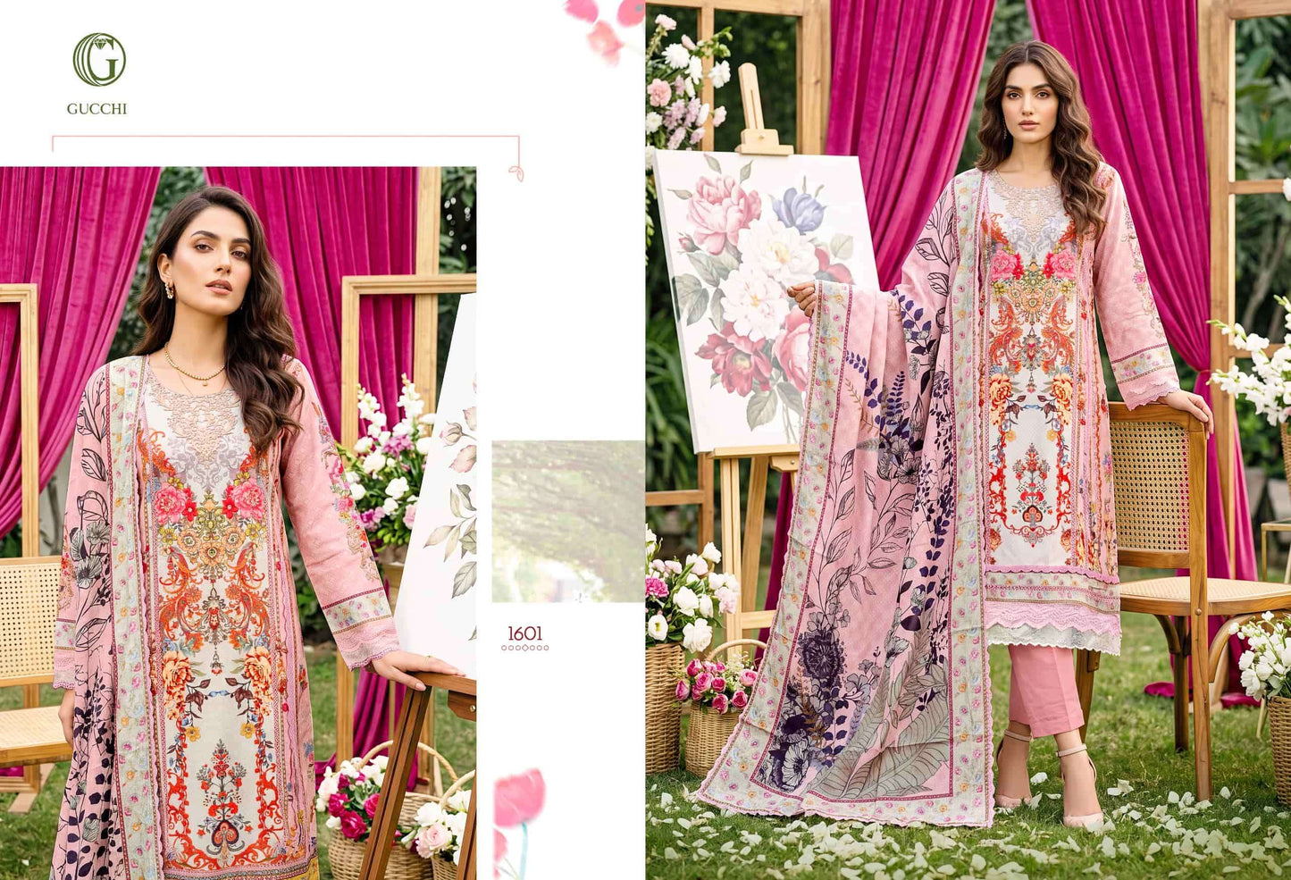 Gucchi Shahi Vol 6 Premium Viscose Muslin Digital Printed Dress