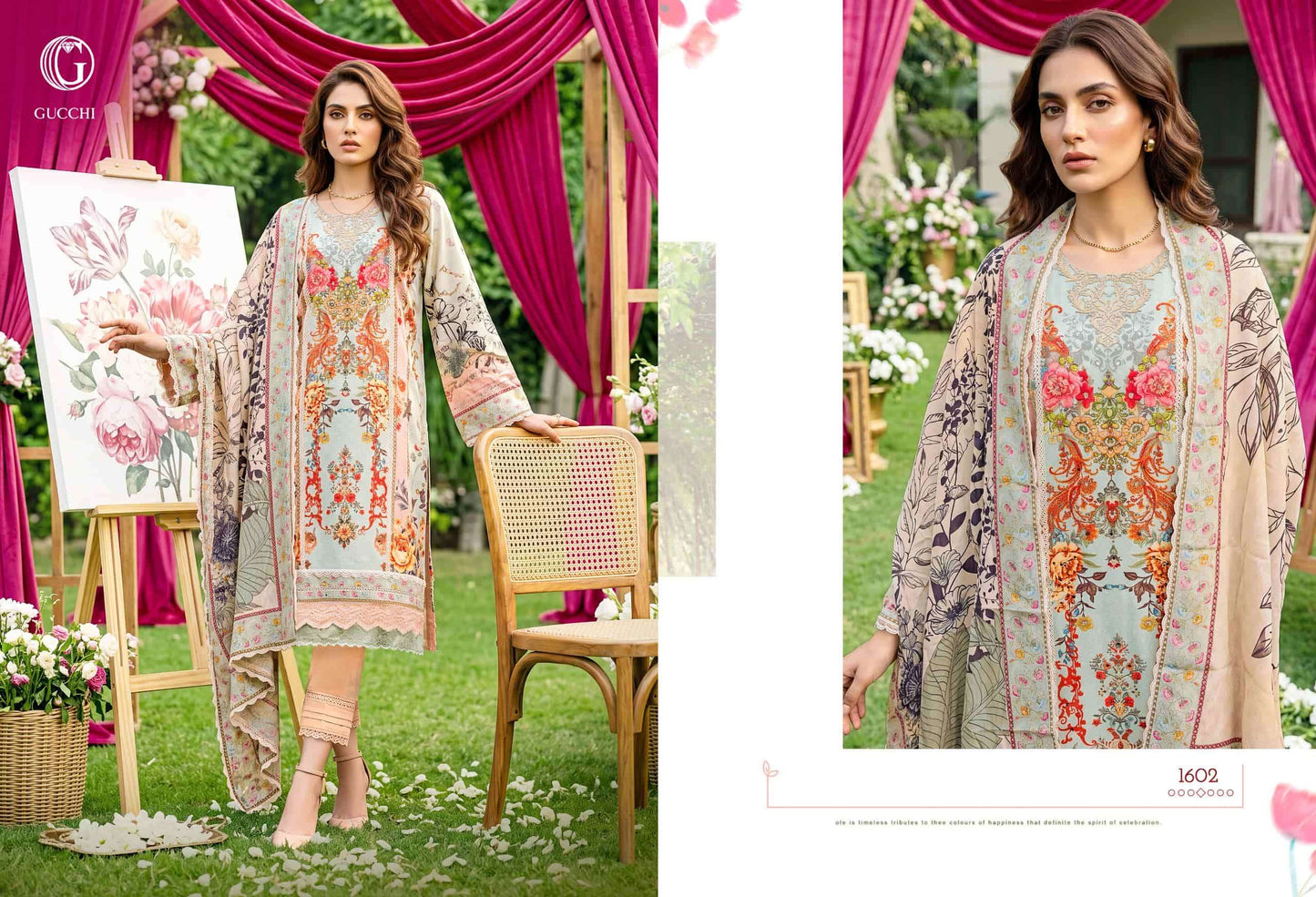 Gucchi Shahi Vol 6 Premium Viscose Muslin Digital Printed Dress