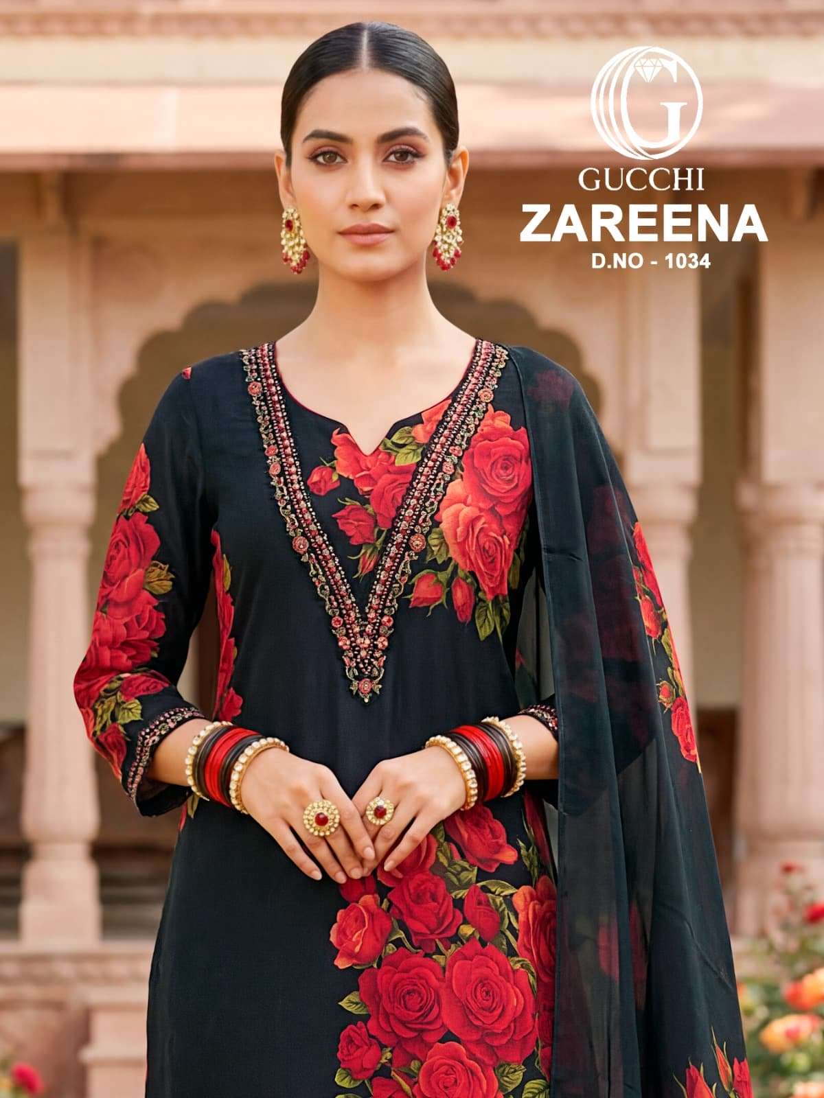 Gucchi Zareena 1034 Pure Viscose Muslin Dress Material - Amrah Wholesale
